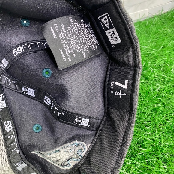 NEW ERA PHILADELPHIA EAGLES HOME ONFIELD ESTABLISHED 100 YEARS FITTED HAT 7 1/8 - Picture 7 of 8